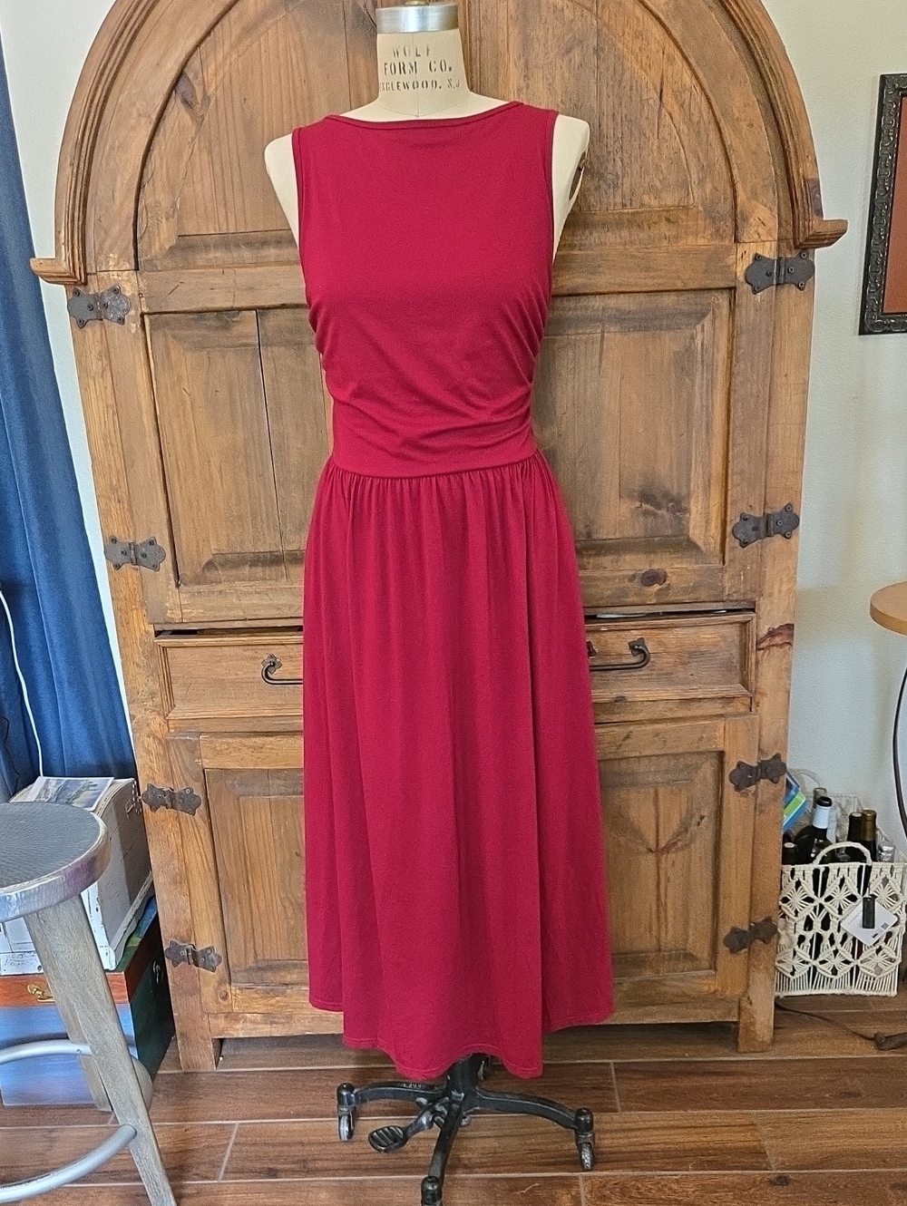 Sleeveless Maxi Dress in Deep Berry - Classic Women's Dress